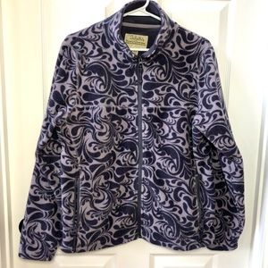 ⭐️ Women's Cabela's Purple All Over pattern Fleece Jacket Size: LARGE